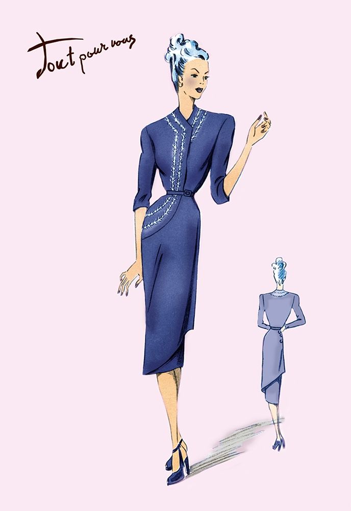 Stylish Blue for Evening, 1947 art print by Unknown for $57.95 CAD