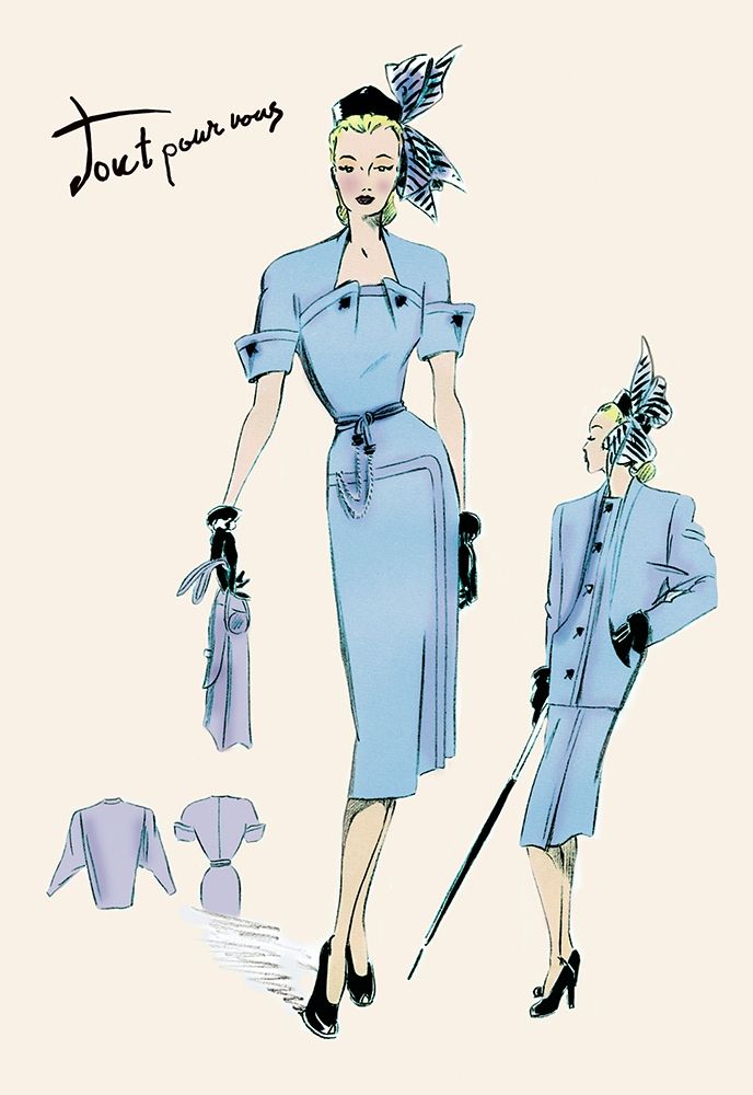 Light Blue Suit with Buttons, 1947 art print by Unknown for $57.95 CAD