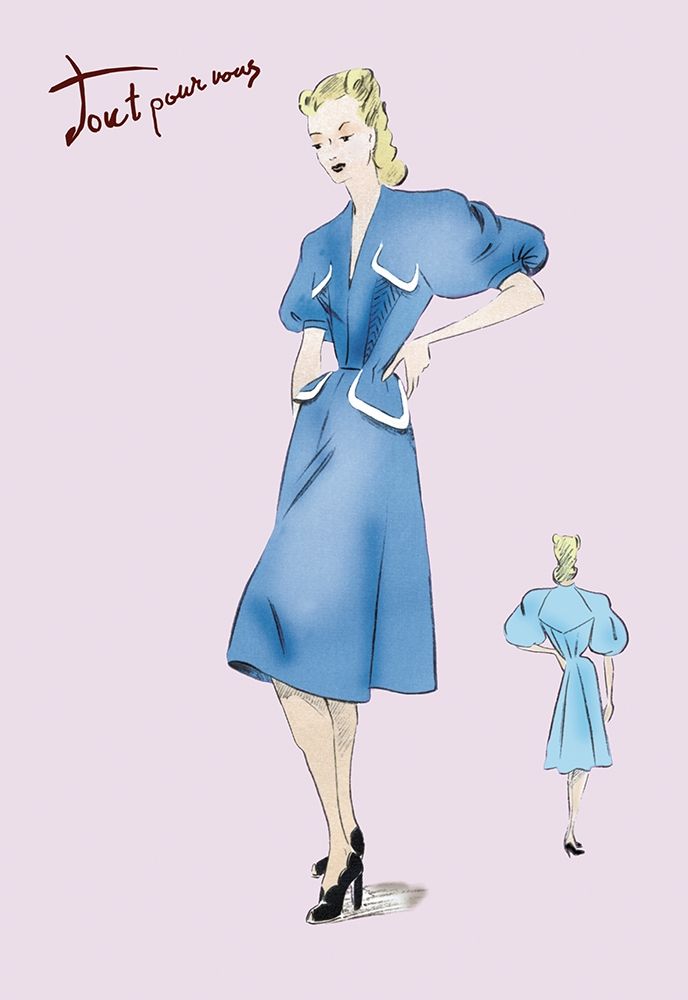 Casual Blue Dress, 1947 art print by Unknown for $57.95 CAD