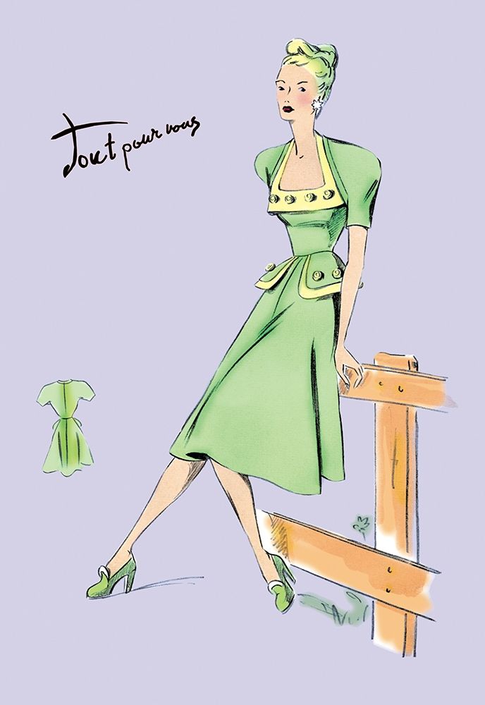 Pastel Summertime Fashion, 1947 art print by Unknown for $57.95 CAD
