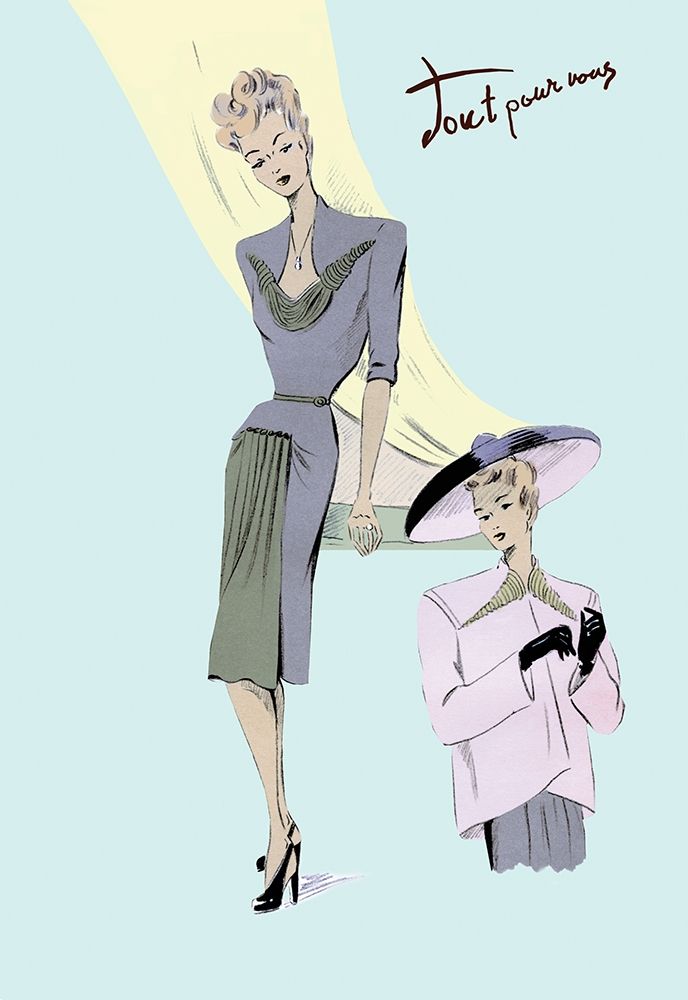 Sophisticated Dress, Hat, and Jacket, 1947 art print by Unknown for $57.95 CAD