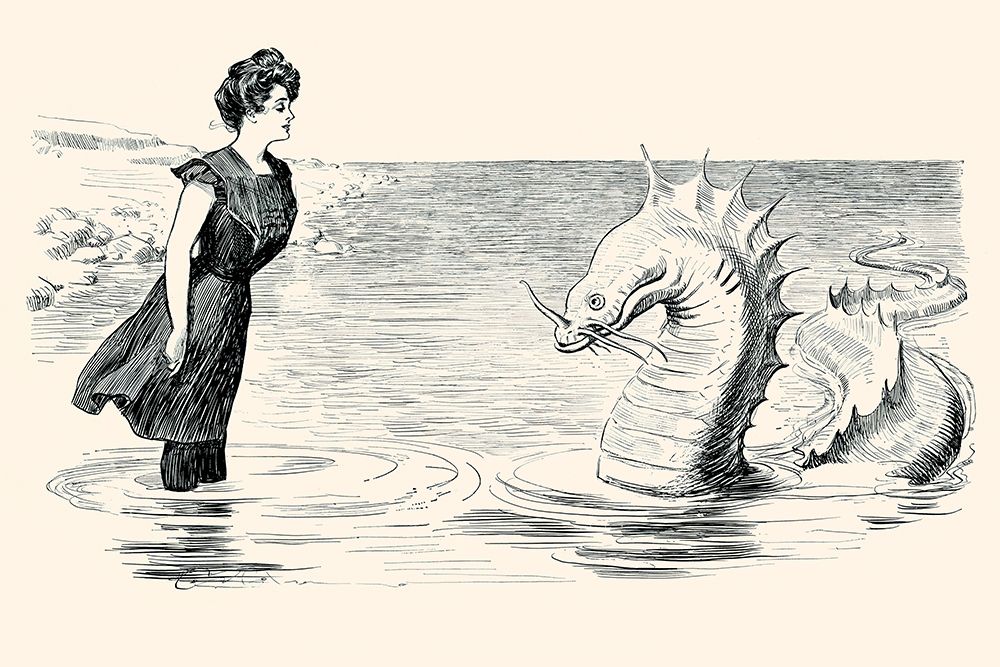 No Wonder The Sea Serpent Frequents our Coast art print by Charles Dana Gibson for $57.95 CAD