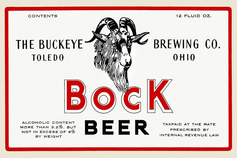 Bock Beer art print by Vintage Booze Labels for $57.95 CAD