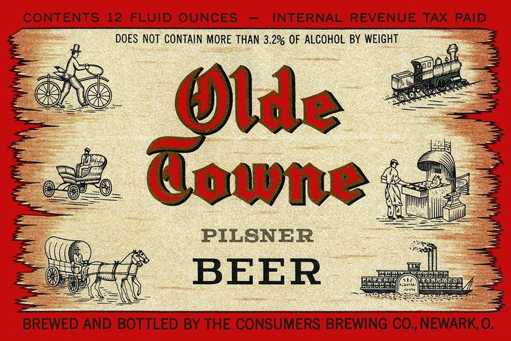 Olde Towne Pilsner Beer art print by Vintage Booze Labels for $57.95 CAD