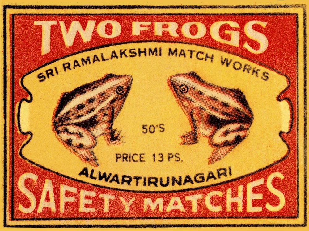 Two Frogs Safety Matches art print by Phillumenart for $57.95 CAD