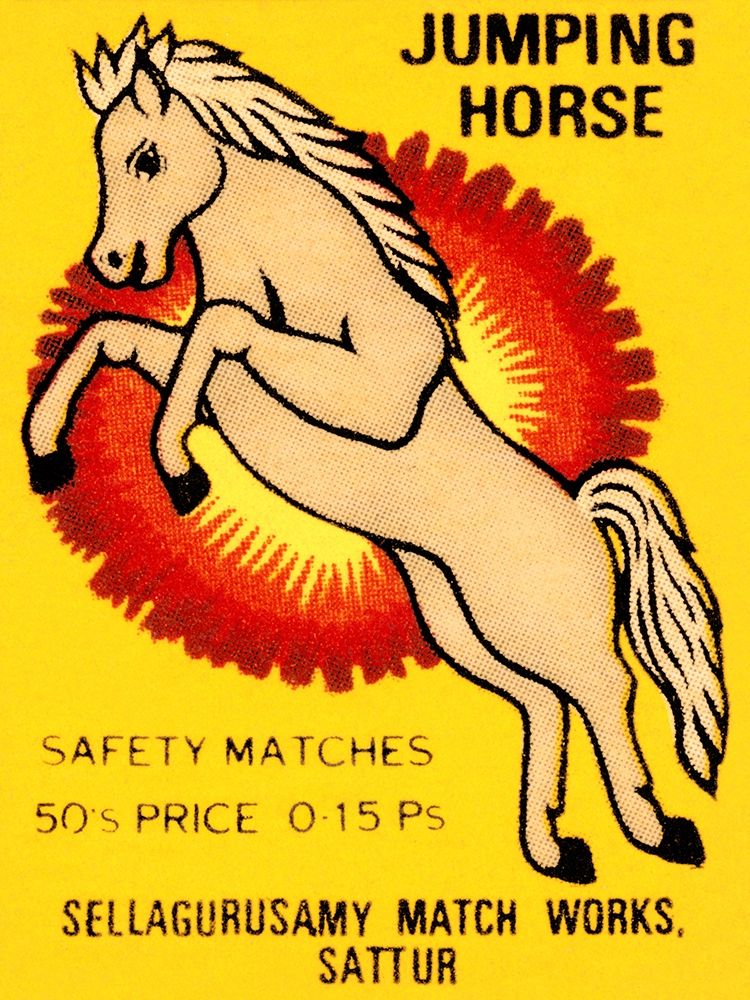 Jumping Horse Safety Matches art print by Phillumenart for $57.95 CAD