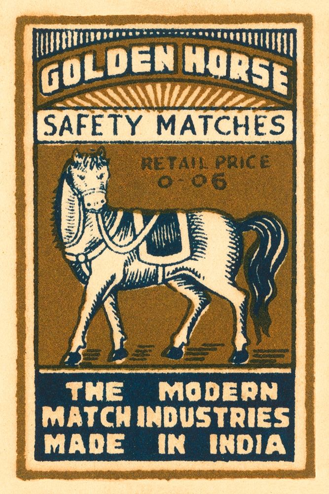 Golden Horse Safety Matches art print by Phillumenart for $57.95 CAD