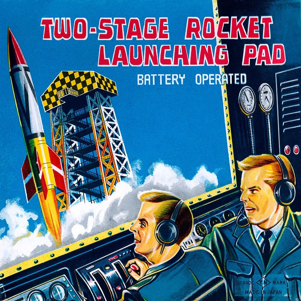 Two-Stage Rocket Launching Pad art print by Retrorocket for $57.95 CAD