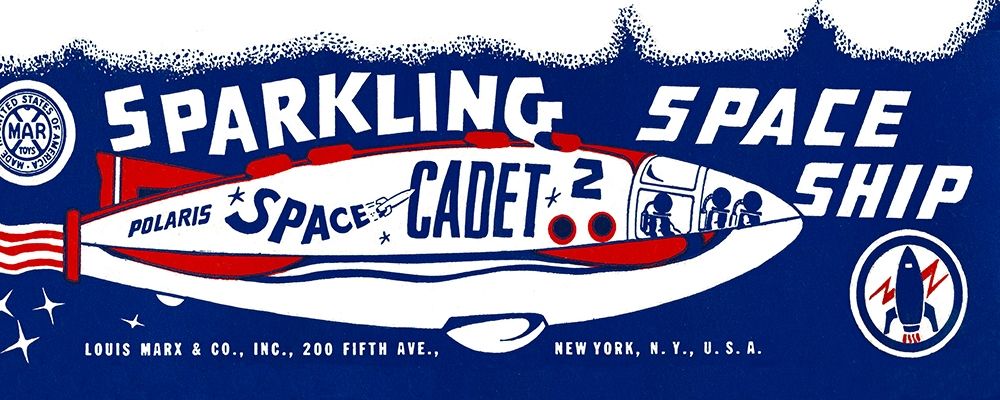 Space Cadet Sparkling Space Ship art print by Retrorocket for $57.95 CAD