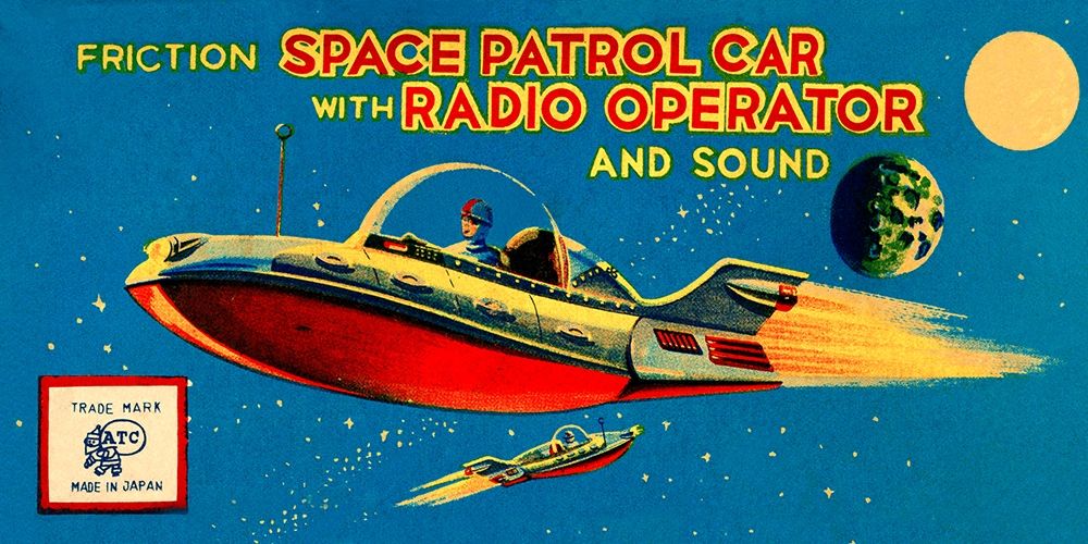 Space Patrol Car with Radio Operator art print by Retrorocket for $57.95 CAD