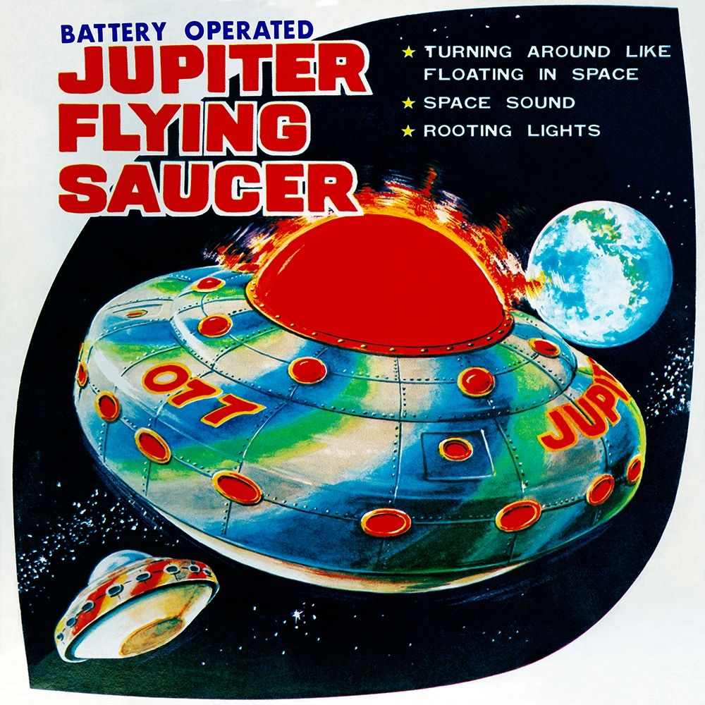 Jupiter Flying Saucer art print by Retrorocket for $57.95 CAD