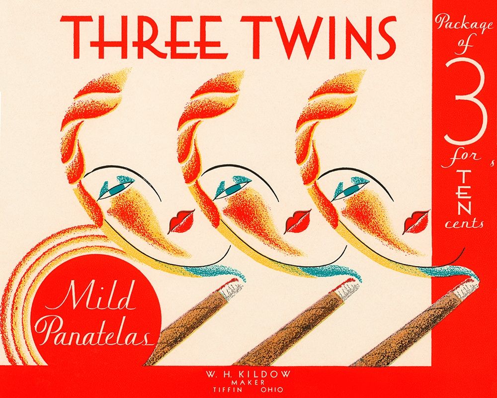 Three Twins Mild Panatelas art print by Retrolabel for $57.95 CAD