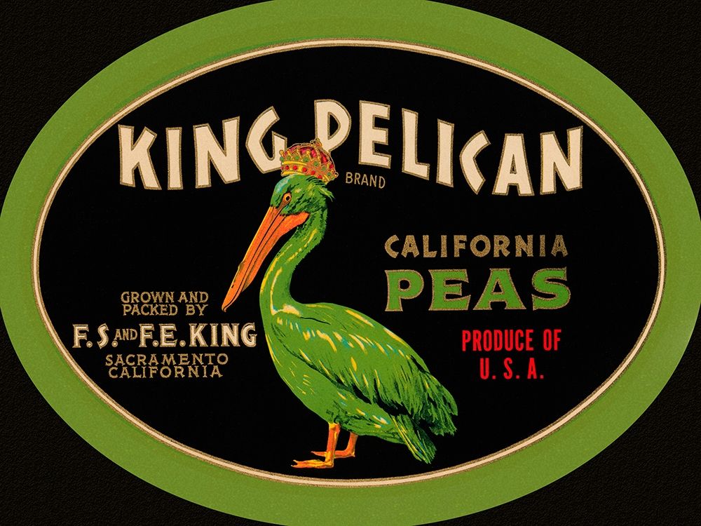 King Pelican California Peas art print by Retrolabel for $57.95 CAD