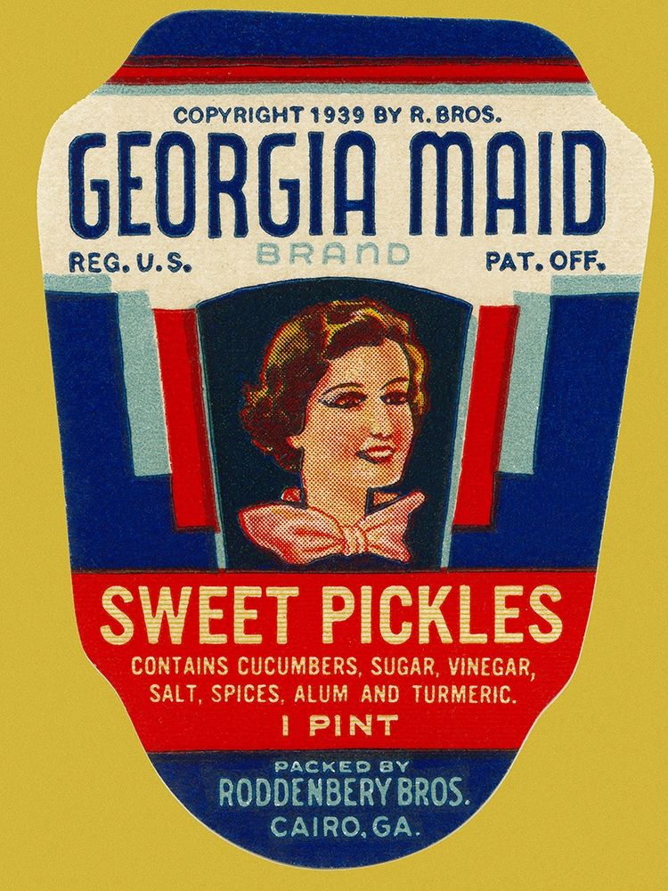 Georgia Maid Sweet Pickles art print by Retrolabel for $57.95 CAD