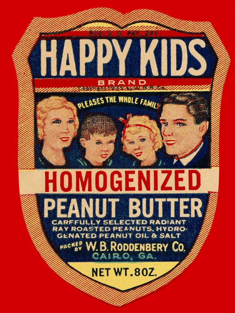 Happy Kids Homogenized Peanut Butter art print by Retrolabel for $57.95 CAD