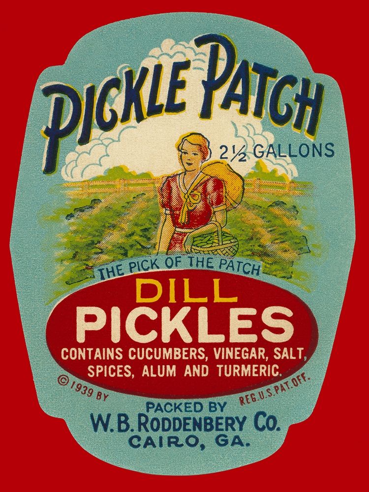 Pickle Patch Dill Pickles art print by Retrolabel for $57.95 CAD