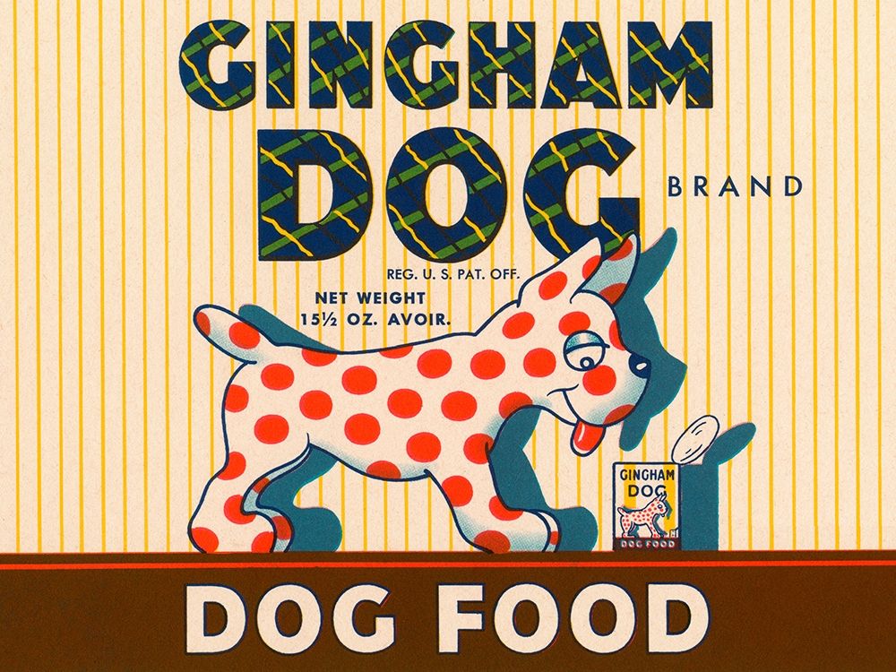 Gingham Dog art print by Retrolabel for $57.95 CAD