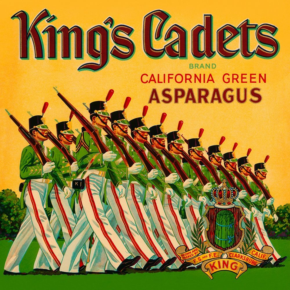 Kings Cadets California Green Asparagus art print by Retrolabel for $57.95 CAD