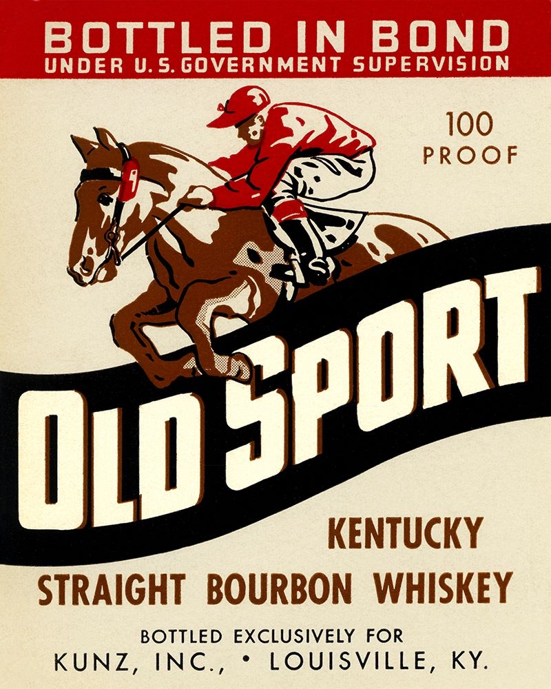 Old Sport Kentucky Straight Bourbon Whiskey art print by Vintage Booze Labels for $57.95 CAD