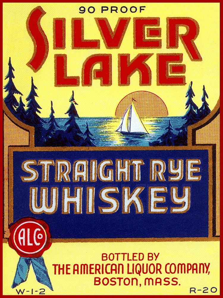 Silver Lake Straight Rye Whiskey art print by Vintage Booze Labels for $57.95 CAD