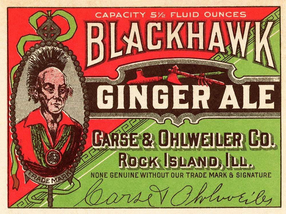 Blackhawk Ginger Ale art print by Vintage Booze Labels for $57.95 CAD
