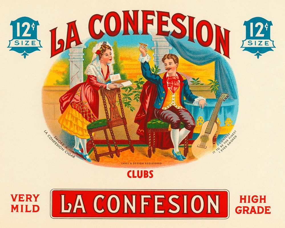 La Confession Cigars art print by Vintage Booze Labels for $57.95 CAD