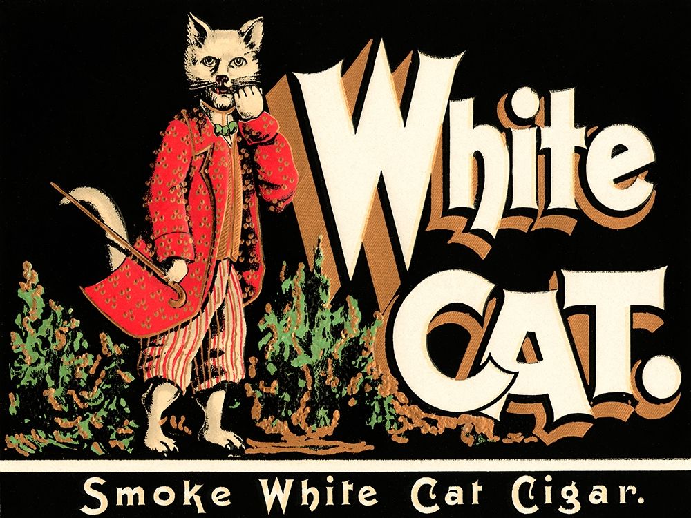 White Cat Brand Cigars art print by Vintage Booze Labels for $57.95 CAD