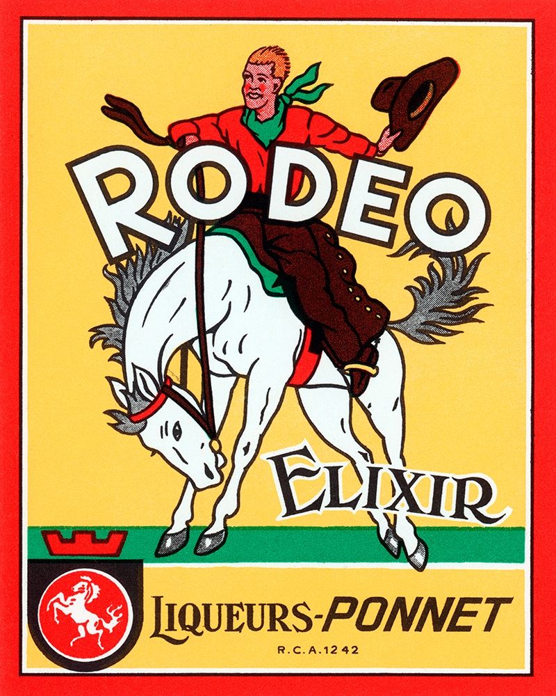 Rodeo Elixir art print by Vintage Booze Labels for $57.95 CAD