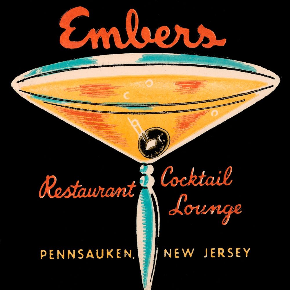 Embers Restaurant Cocktail Lounge art print by Vintage Booze Labels for $57.95 CAD