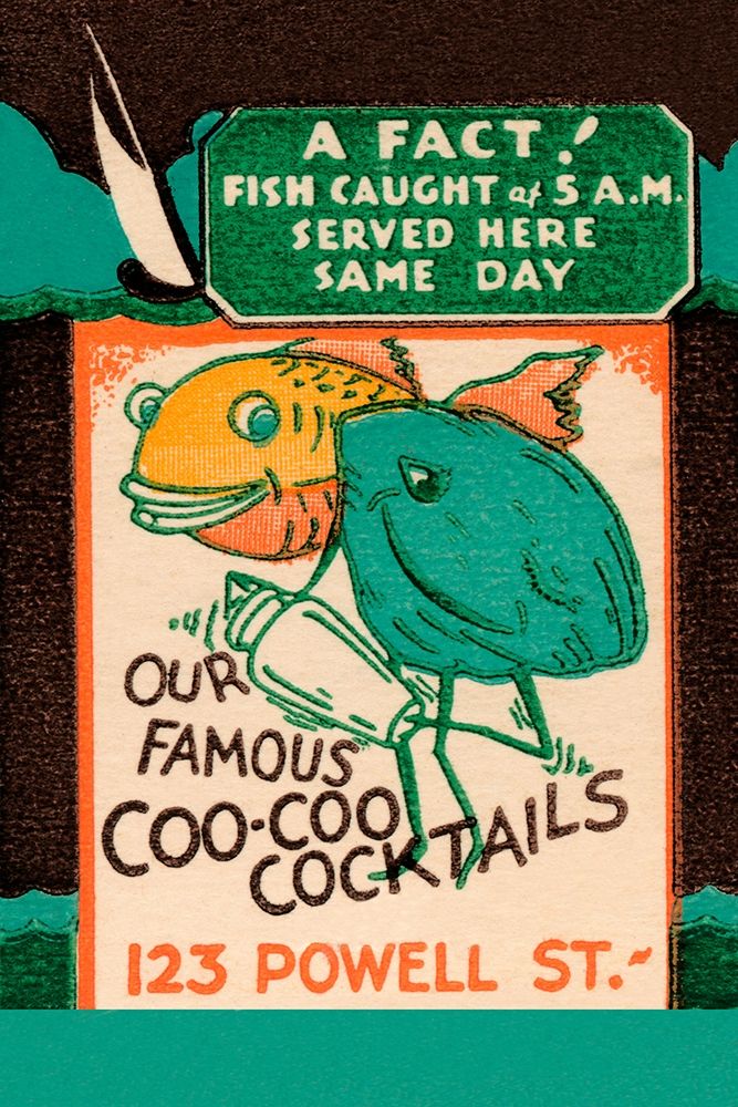 Our Famous Coo-Coo Cocktails art print by Vintage Booze Labels for $57.95 CAD