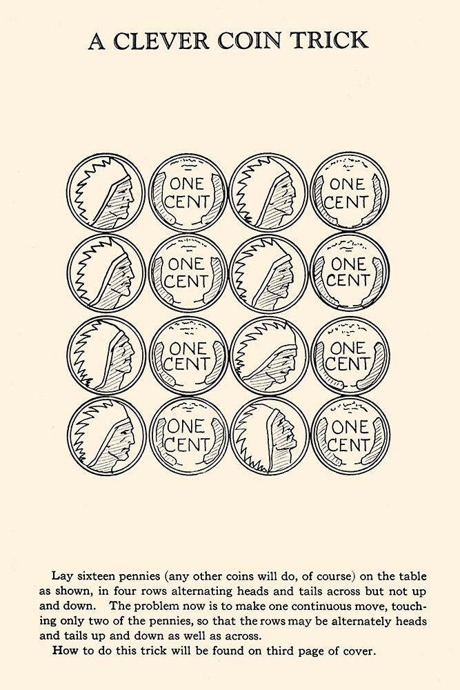 A Clever Coin Trick - 16 Pennies art print by Retromagic for $57.95 CAD