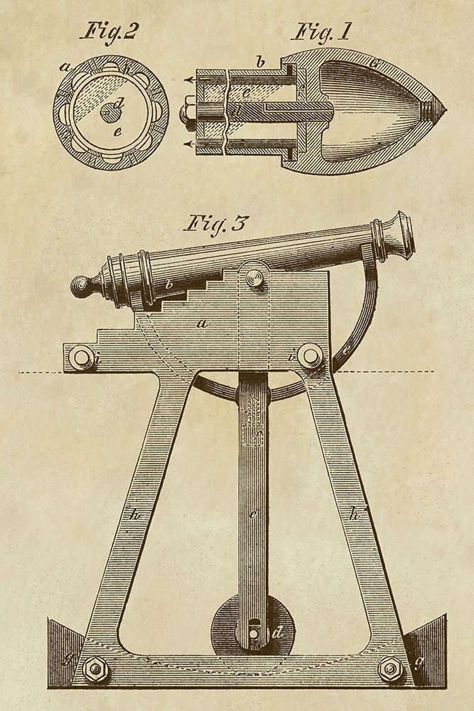 Device for Adjusting Cannon Trajectory and Accuracy art print by Inventions for $57.95 CAD