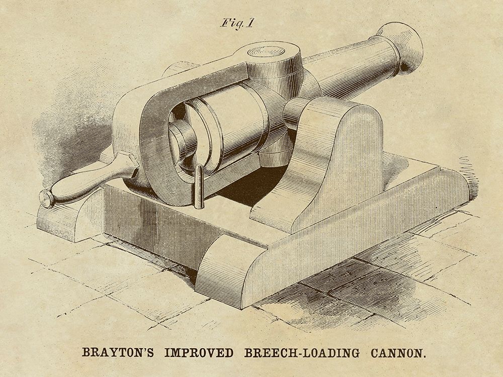 Braytons Improved Breech-loading Cannon art print by Inventions for $57.95 CAD