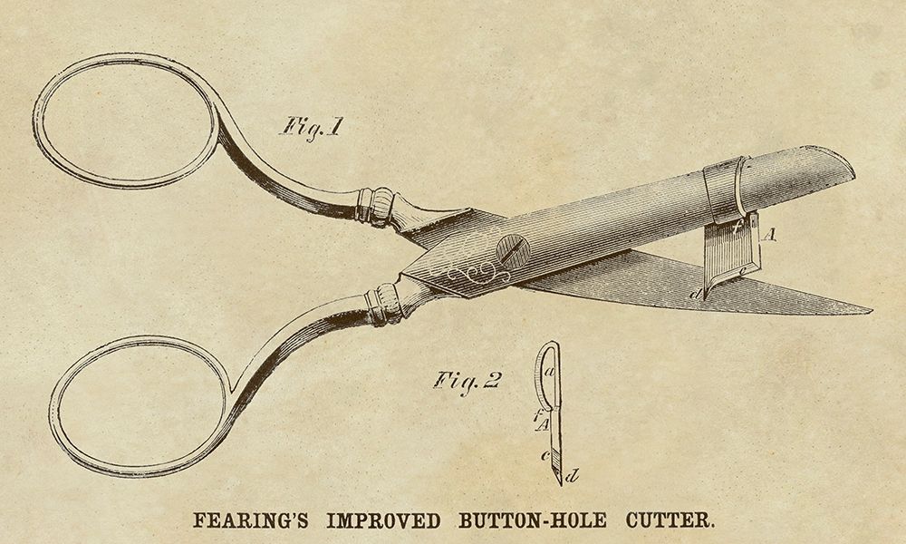 Fearing Improved Button-hole Cutter art print by Inventions for $57.95 CAD