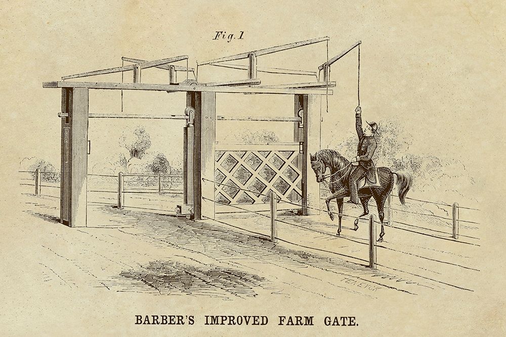 Barbers Improved Farm Gate art print by Inventions for $57.95 CAD