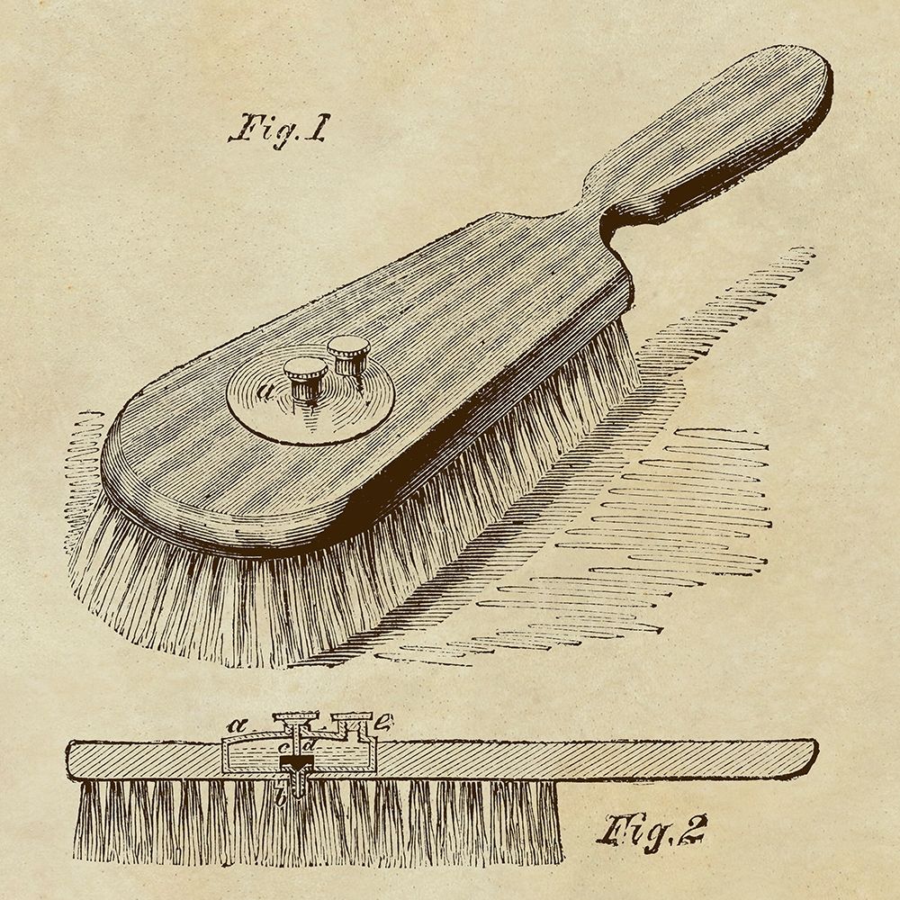 Lotion Dispensing Hair Brush art print by Inventions for $57.95 CAD
