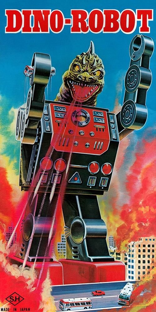 Dino-Robot art print by Retrobot for $57.95 CAD