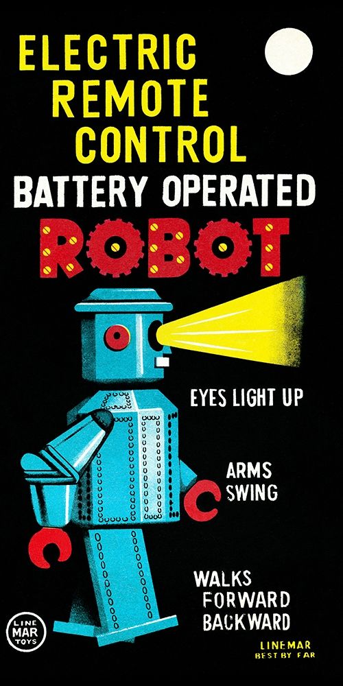 Electric Remote Control Battery Operated Robot art print by Retrobot for $57.95 CAD