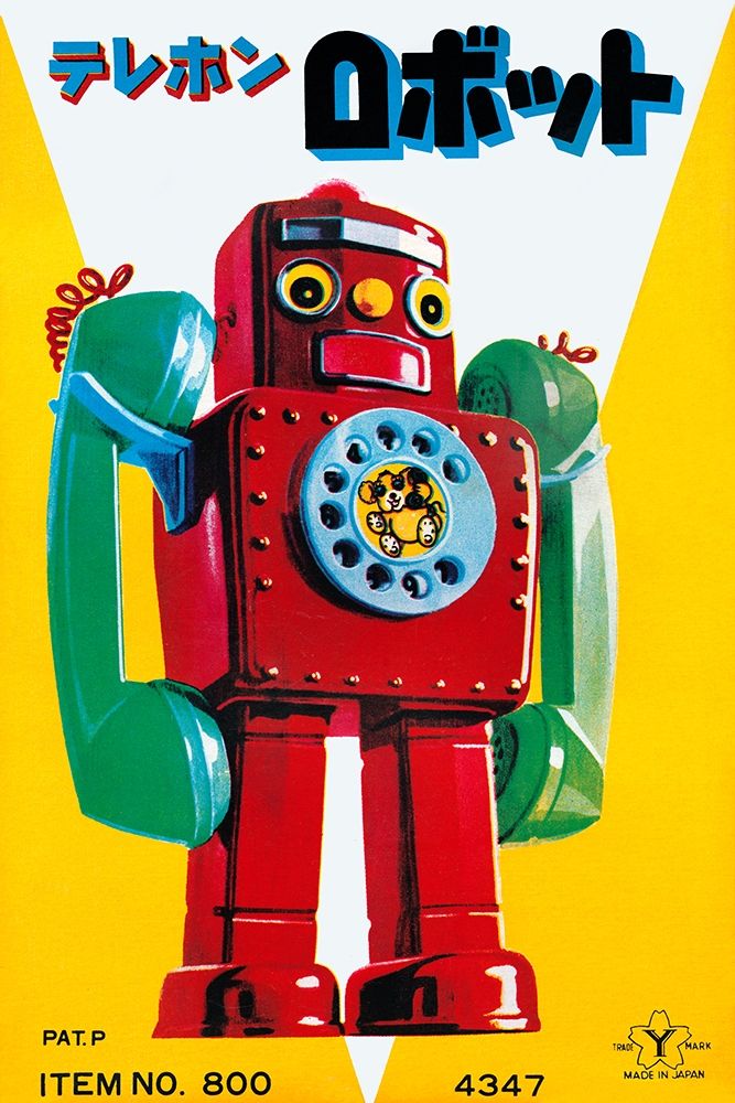 Telephone Robot art print by Retrobot for $57.95 CAD