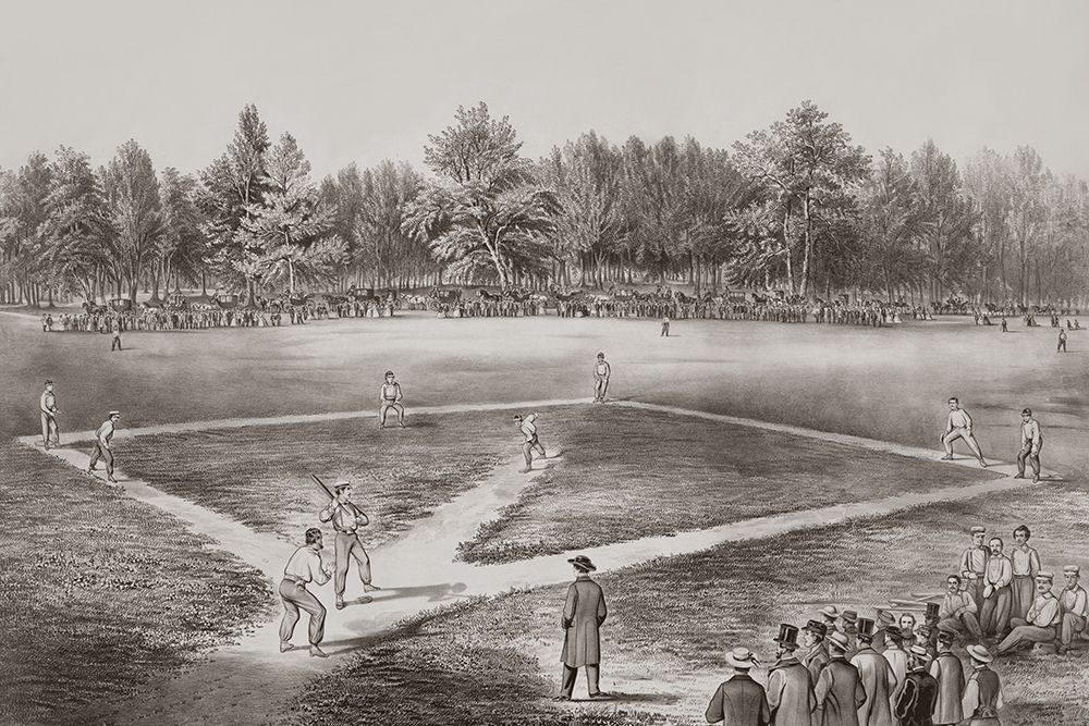 American national game of base ball art print by Vintage Sports for $57.95 CAD