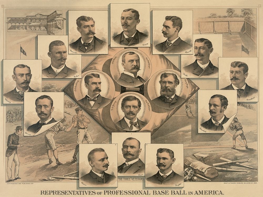 Representatives of professional baseball in America art print by Vintage Sports for $57.95 CAD