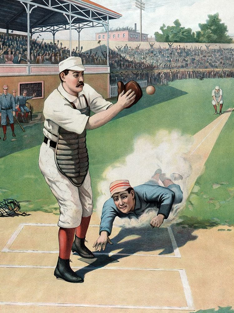 Baseball Play at the Plate art print by Vintage Sports for $57.95 CAD