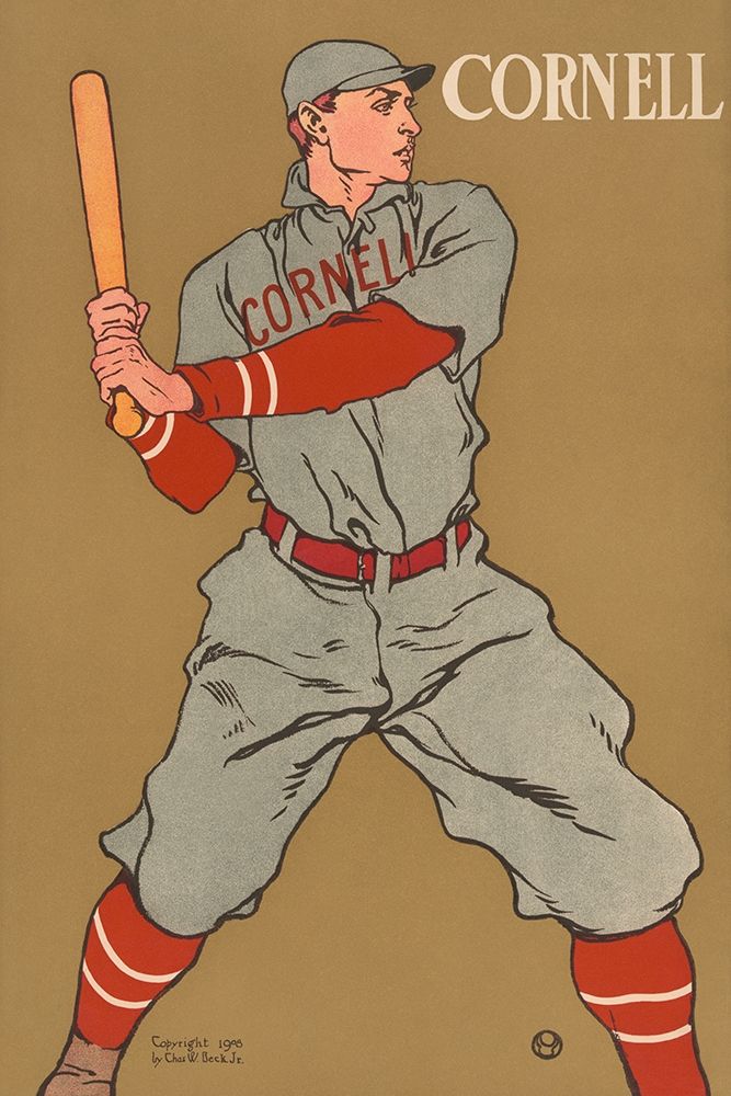Cornell Baseball art print by Vintage Sports for $57.95 CAD