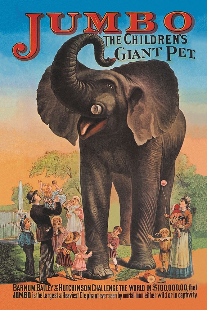 Jumbo - The Childrens Giant Pet art print by Vintage Elephant for $57.95 CAD