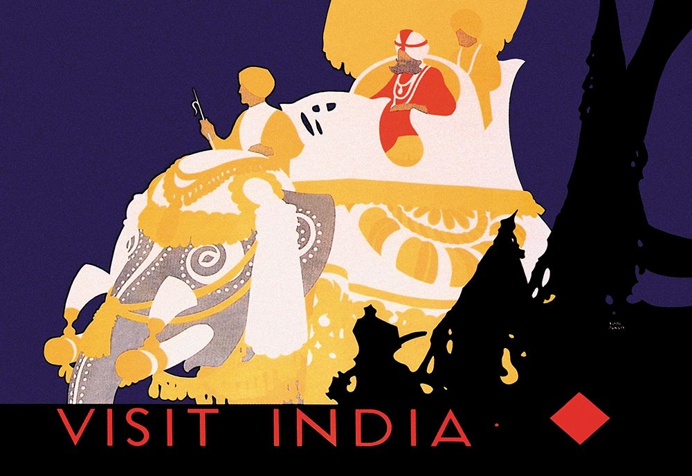 Visit India art print by Vintage Elephant for $57.95 CAD