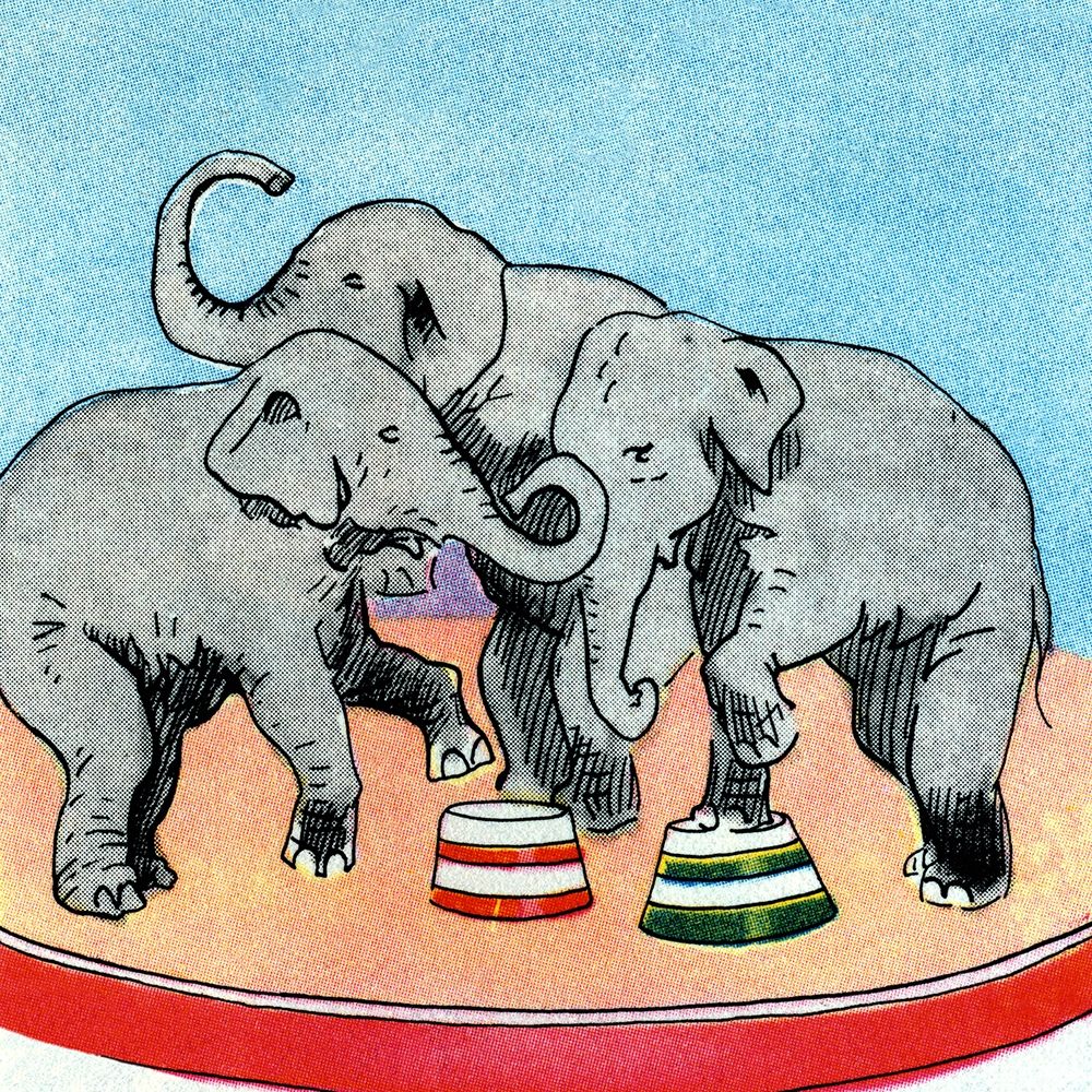 Three Elephants art print by Vintage Elephant for $57.95 CAD