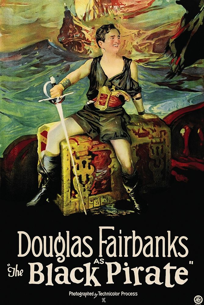 Movie Poster: Douglas Fairbanks - The Black Pirate art print by Unknown 20th Century American Illustrator for $57.95 CAD