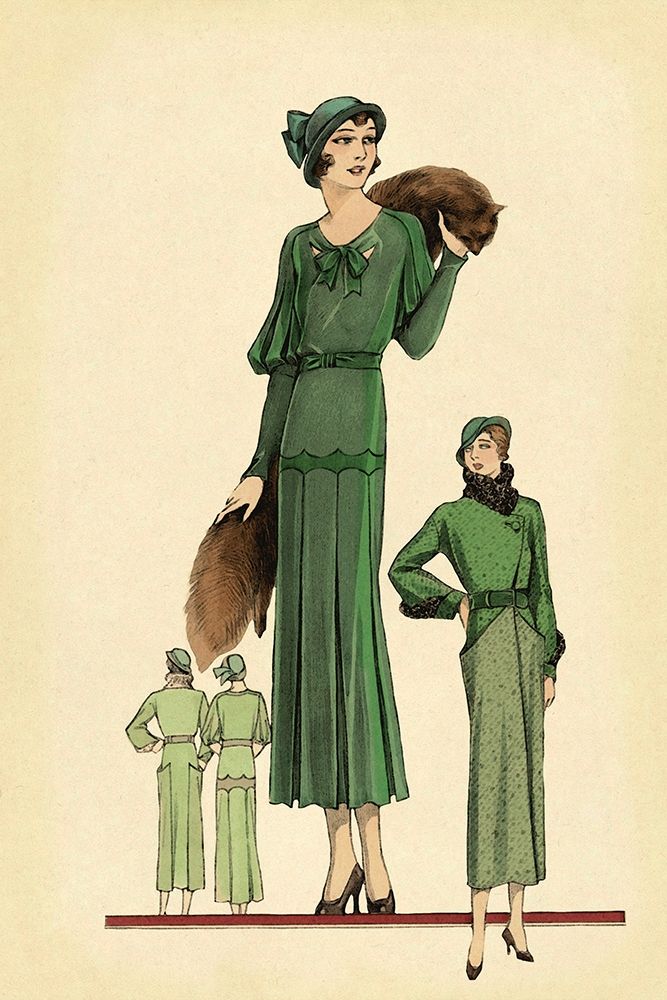 Modeles Originaur: Emerald Style art print by Vintage Fashion for $57.95 CAD