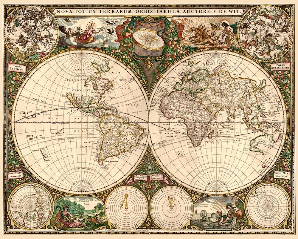 World Map art print by Frederick De Wit for $57.95 CAD