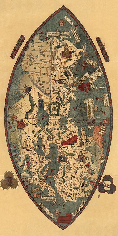 Genoese World Map art print by Paolo del Pozzo Toscanelli for $57.95 CAD